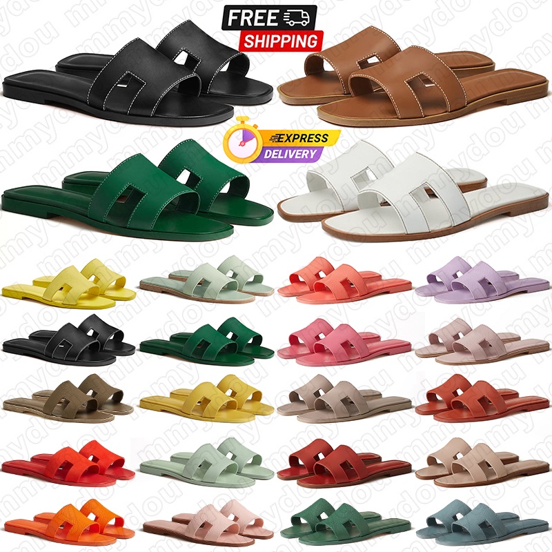 free shipping designer slippers women platform sandals flat slides shoes sliders black white khaki patent womens ladies slipper flip flop sneakers hotsale
