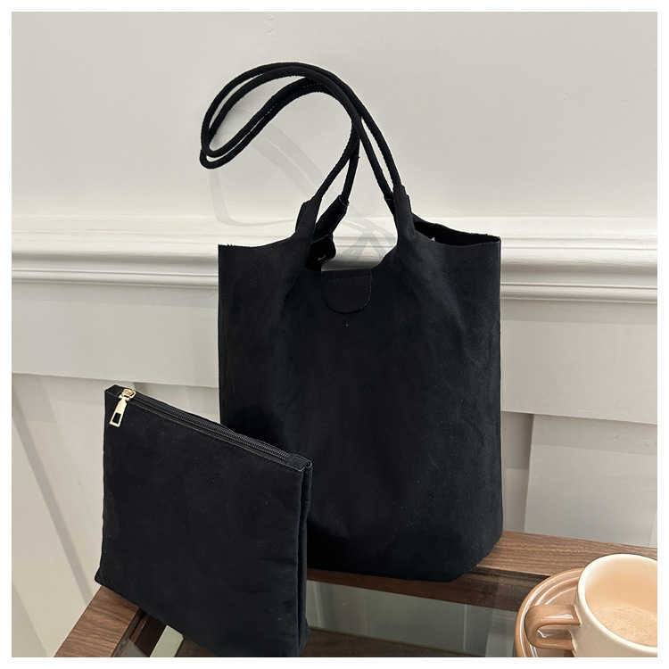 Winter two-piece set new lazy style trendy and simple casual one shoulder women's bucket armpit bag