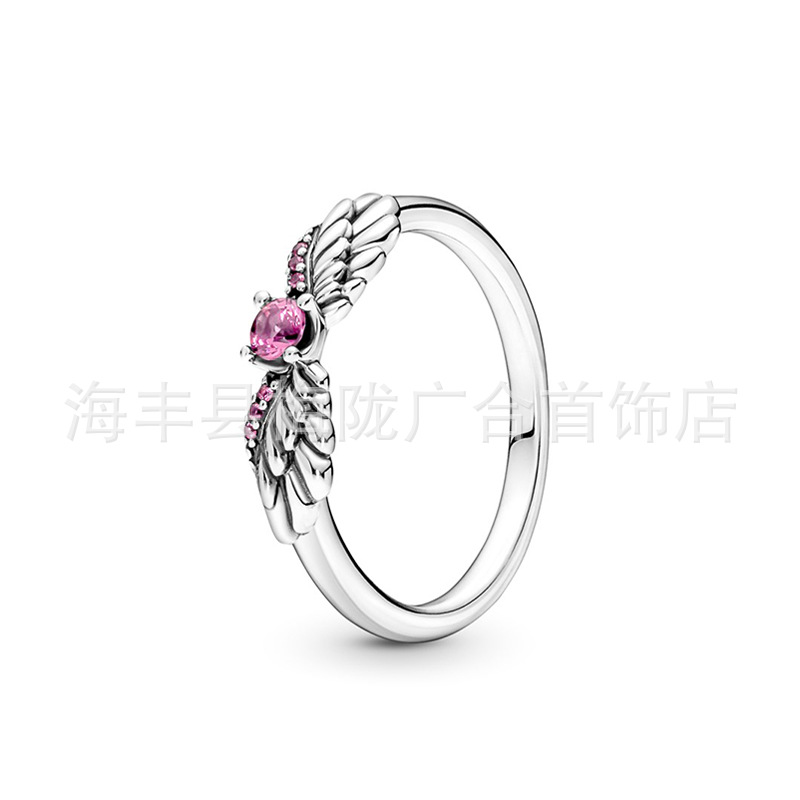 925 Sterling Silver New Fashion Women's and Men Sparkling Blue Wishing Bone Designer Ring Suitable for Europe and America gift with box