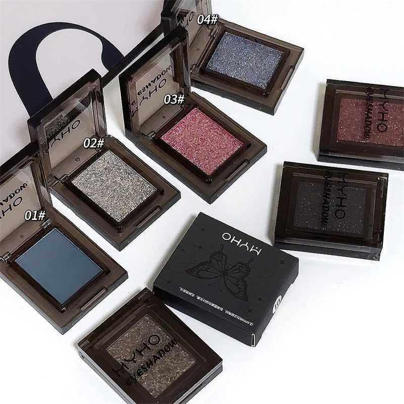 Monochrome smoked eye shadow palette matte pearlescent black pink eye shadow durable scrub potato eye shadow powder W241230