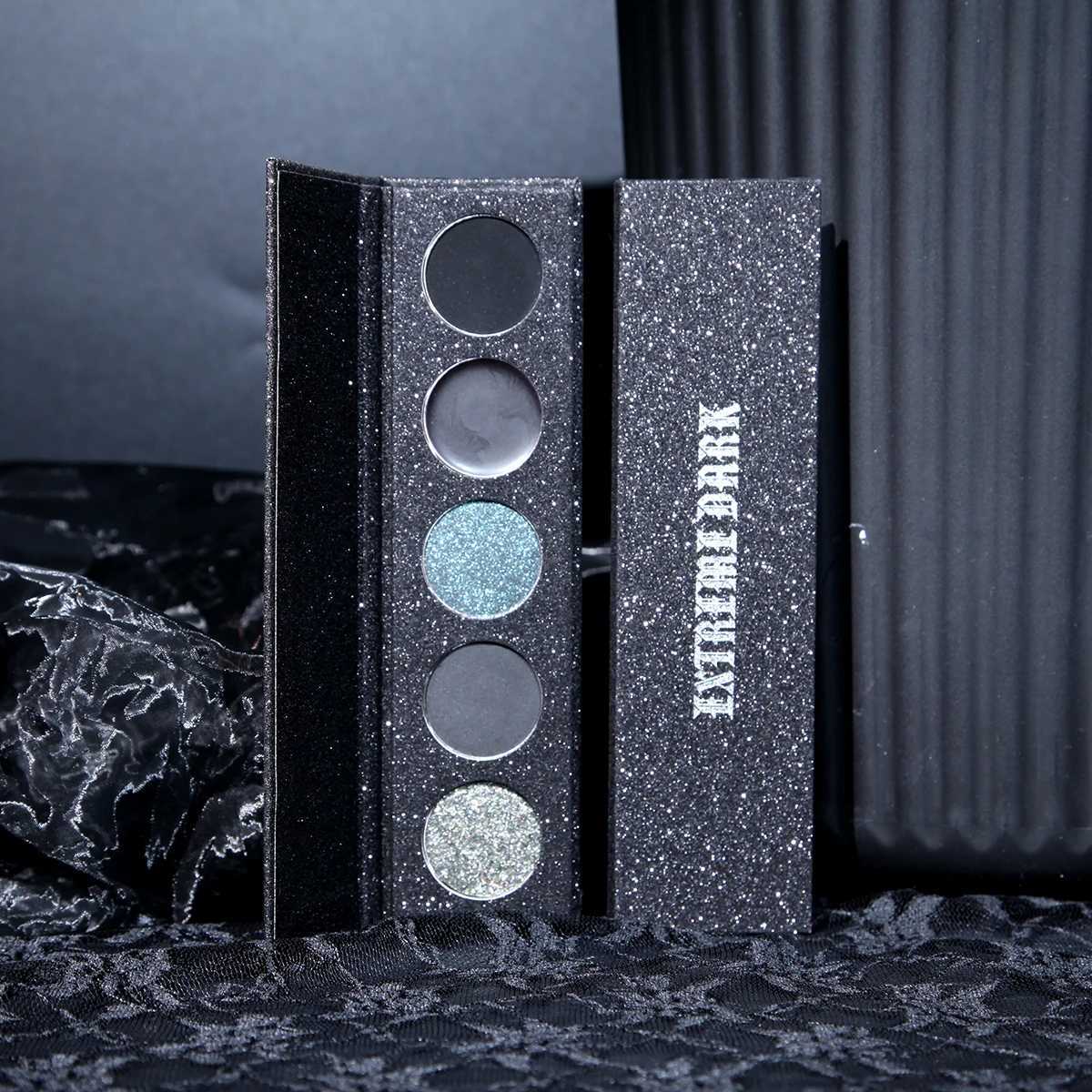 MAFFICK 5-color ultra black eye shadow tray black eye shadow powder blusher cream temperature change makeup Halloween party makeup W241230