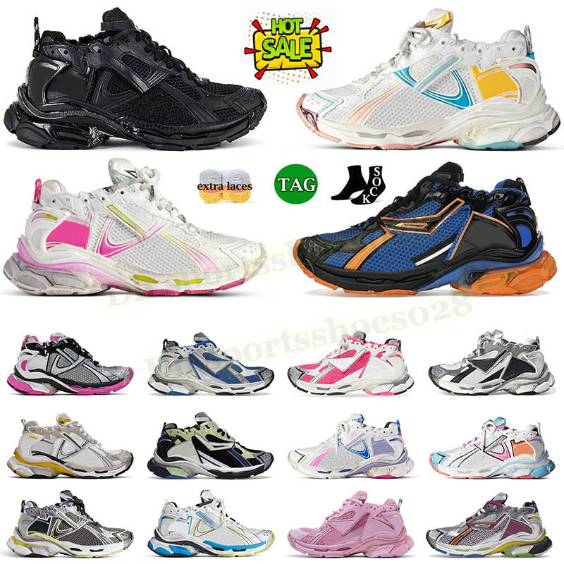 Paris Track Runners 70 Casual Shoes Transmit Sense Trainers Black White Pink Blue Bury Deconstruction Sneakers Top Quality Track 7 Sneaker for Men Women Sneaker