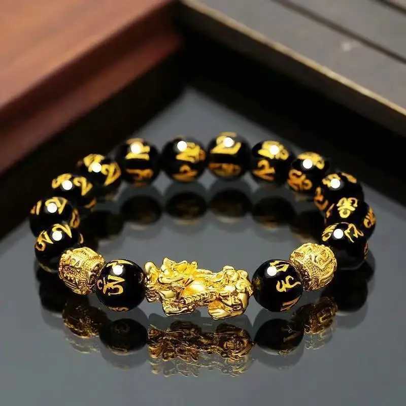 1 Obsidian Bead Bracelet Pixiu Bracelet Black Wealth Bracelet Womens Lucky Bracelet W241231