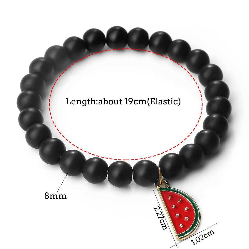 Charm Watermelon Pendant Bracelet 8mm Peacock Stone Tiger Eye Bracelet Chain Womens Couple Bracelet Jewelry Gift for Friends W241231