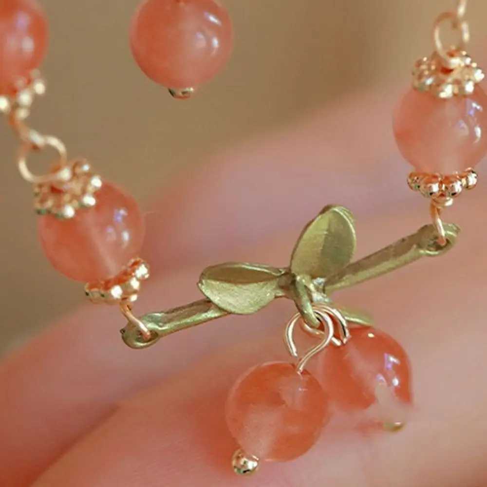 New Chinese style orchid bracelet sweet cherry pendant bracelet fresh student bead bracelet girls jewelry accessories W241231
