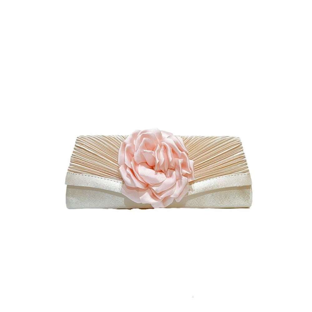 New In Stock Pleated Dress Dinner, Hand-Held With Ral , Crossbody Bag For Banquet