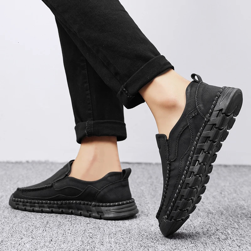 Handmade Classic Men's Sneakers Male Loafers Men Casual Shoes Rome Flat Leather Comfty Driving Walking Soft Footwear Boat