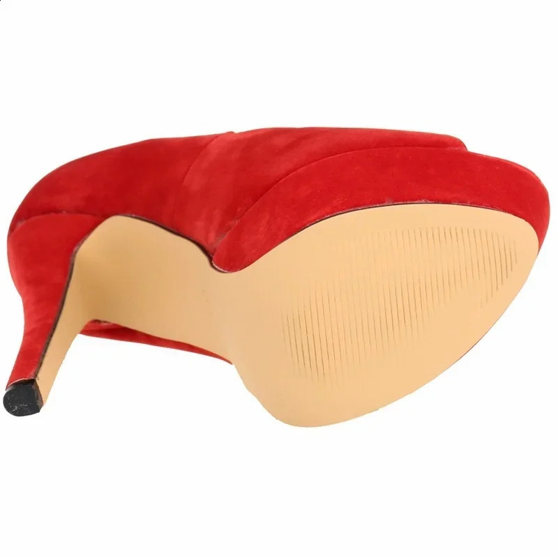 Women Stilettos Sexy High Heels Shoes Peep Toe Velvet Pumps Platform Lady Evening Party Black Office Shoes 817-16VE 241230