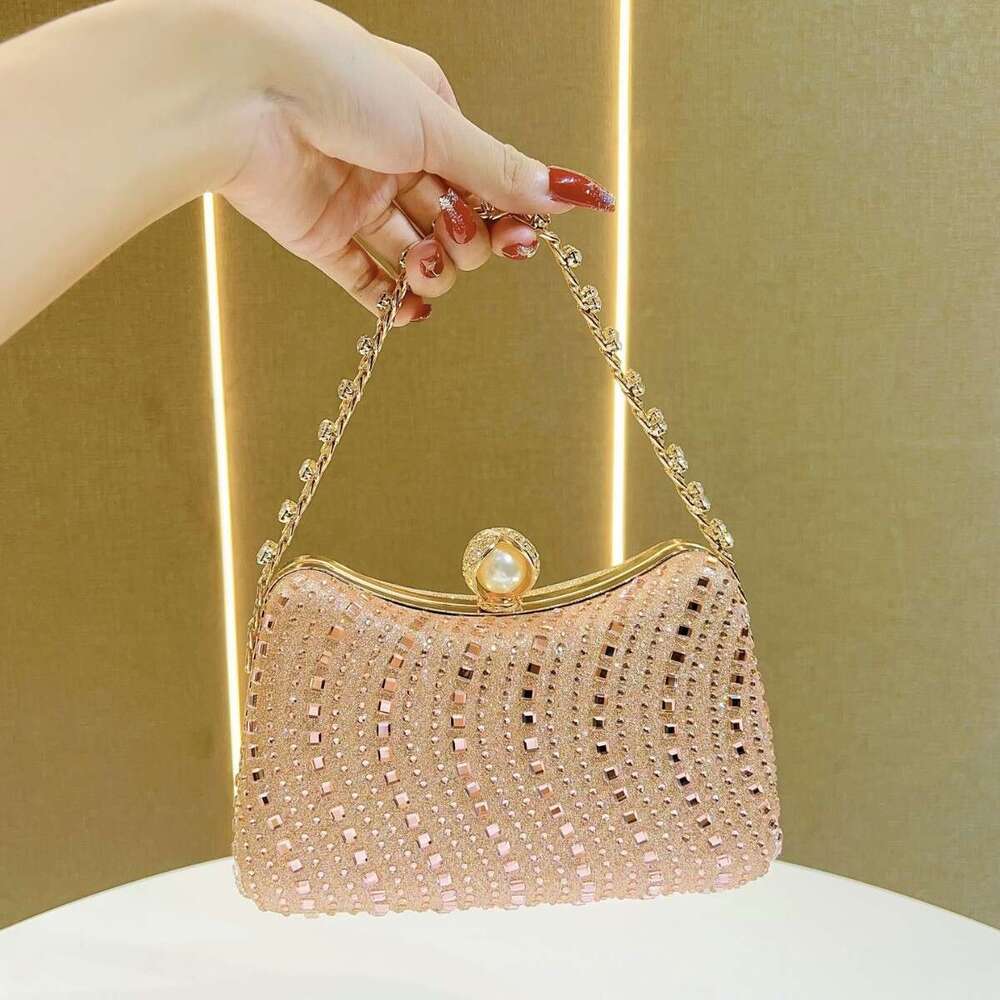 New European And American Retro Style Fashionable Dia Set Rhie Handbag, Chain Bag, High-End Sense, Crossbody Dinner Bag