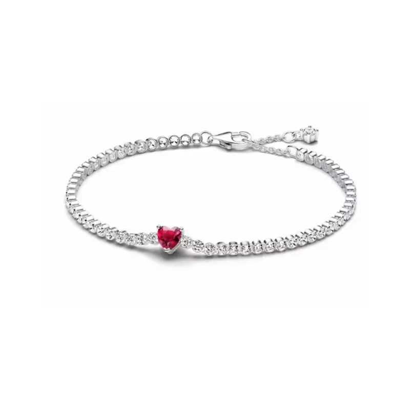 Brand new 925 sterling silver zirconia Exquisite tennis star bracelet suitable for women to DIY original charm beads Exquisite jewelry W241231