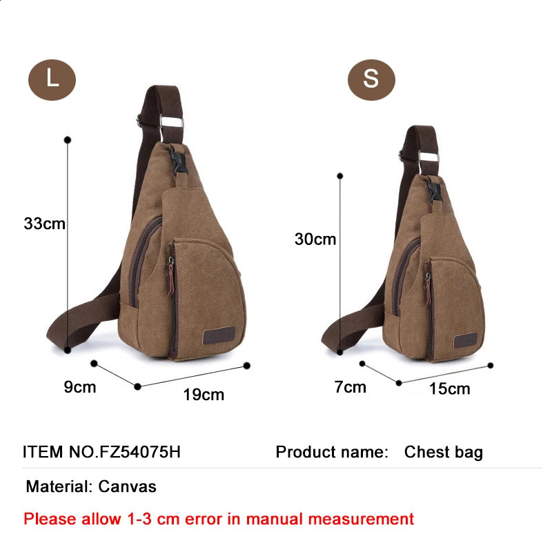 YoReAi Men Sac Canvas Leather Satchel Shoulder Sling Chest Pack Bags Cross Body Messenger Shoulder Backpack Solid Men Canvas Bag 241230