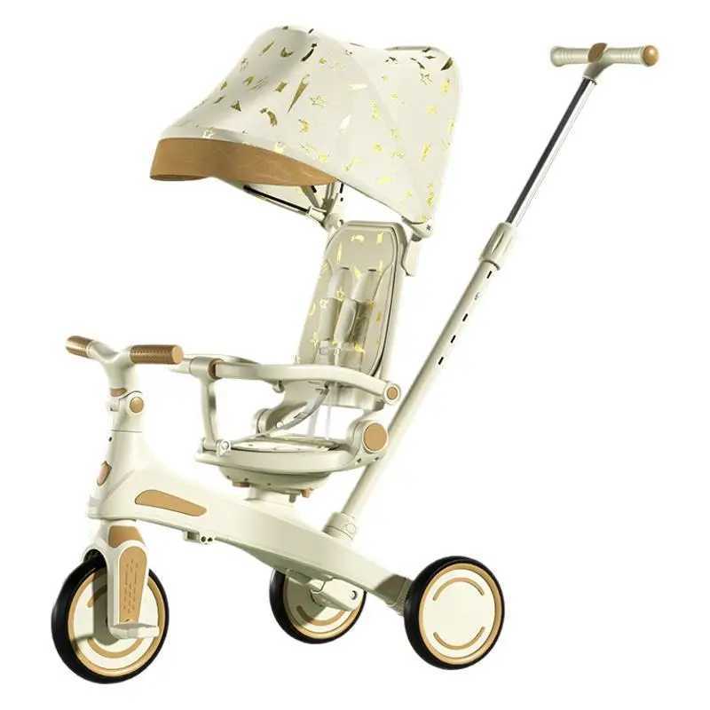 Kids Tricycle can be Pushed can Ride can Lie Down Baby Walking Car 1-7 Years Old Lightweight Folding Pedal Car Baby StrollersXJ241231