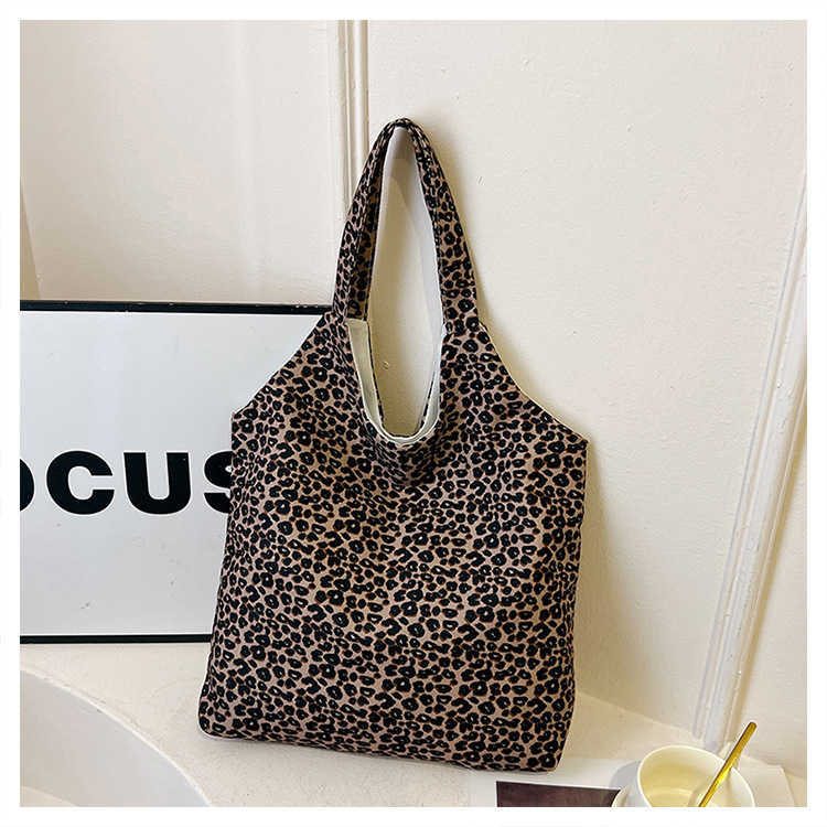 New polka dot leopard print canvas 2024 print fashion trend fashionable and stylish large capacity underarm single shoulder women's bag