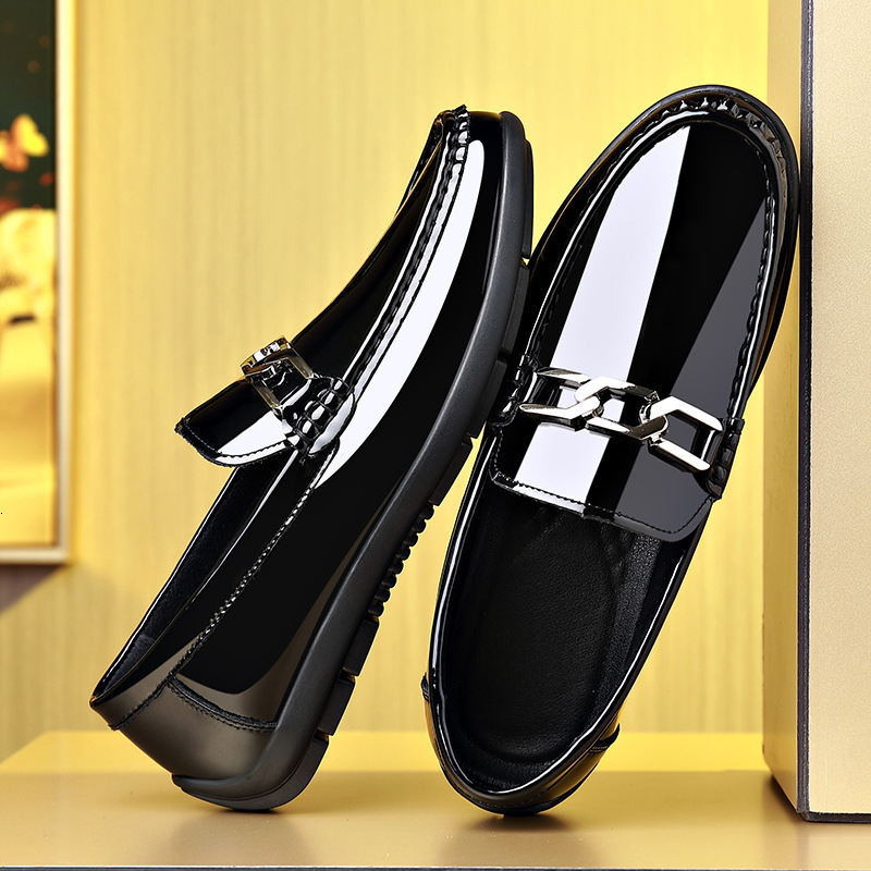 New For Men Genuine Casual Comfortable Patent Leather Shoes Party Slip-On Loafers