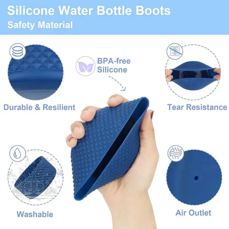 9Cm 7.5Cm Dia Silicone Boot Sleeve Cups Cover Coasters Fit 20Oz 30Oz Tumbler With Handle 32Oz 40Oz Wide Mouth Water Bottle Anti-Slip Bottom Bumpers 11