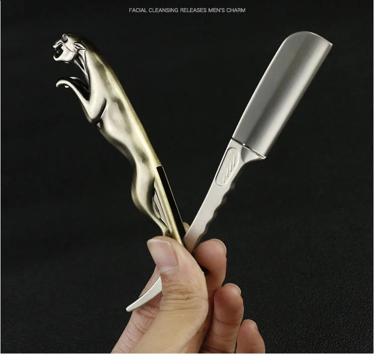 Stainless Steel Folding Shave Knife Handle Beard Straight Razor Hair Dressing Tool Manual Shaving Razor Men Gift 241230