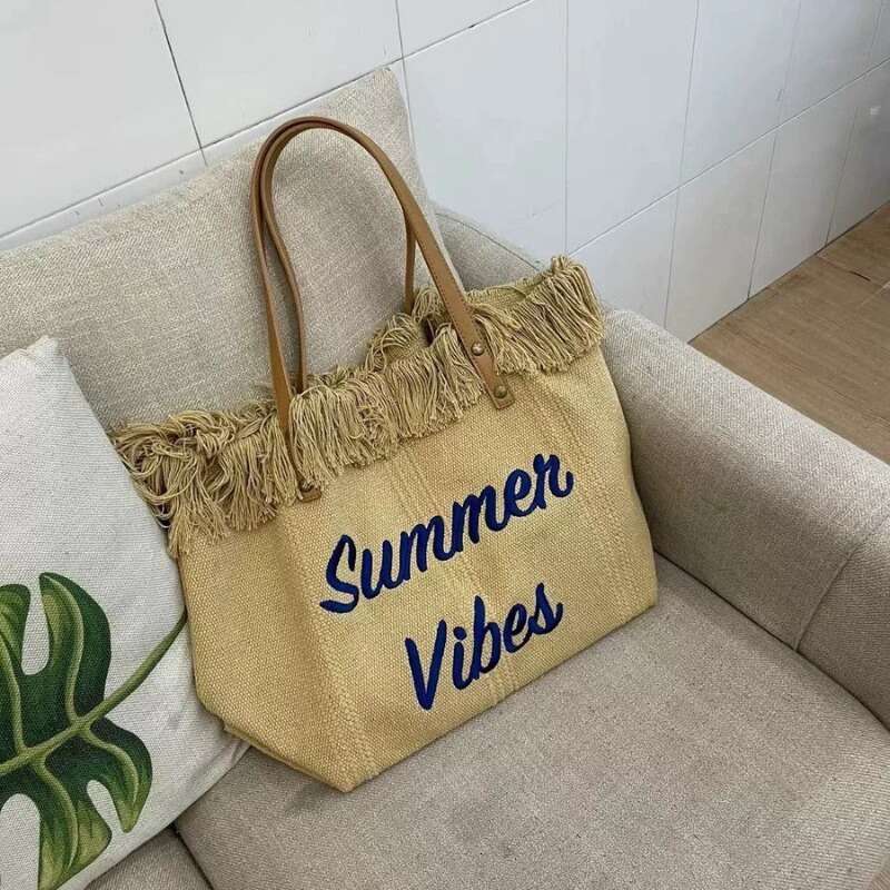 Canvas Women Handbags Large Tote Beach Shopping Underarm Shoulder Bag For Female Casual Top-Handle Bags
