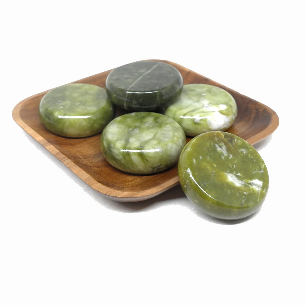 6x6cm Spa Stone Beauty Stones Massage Green stone Natural Stone Relieve Stress RELAX jade massage set toe massage 241230