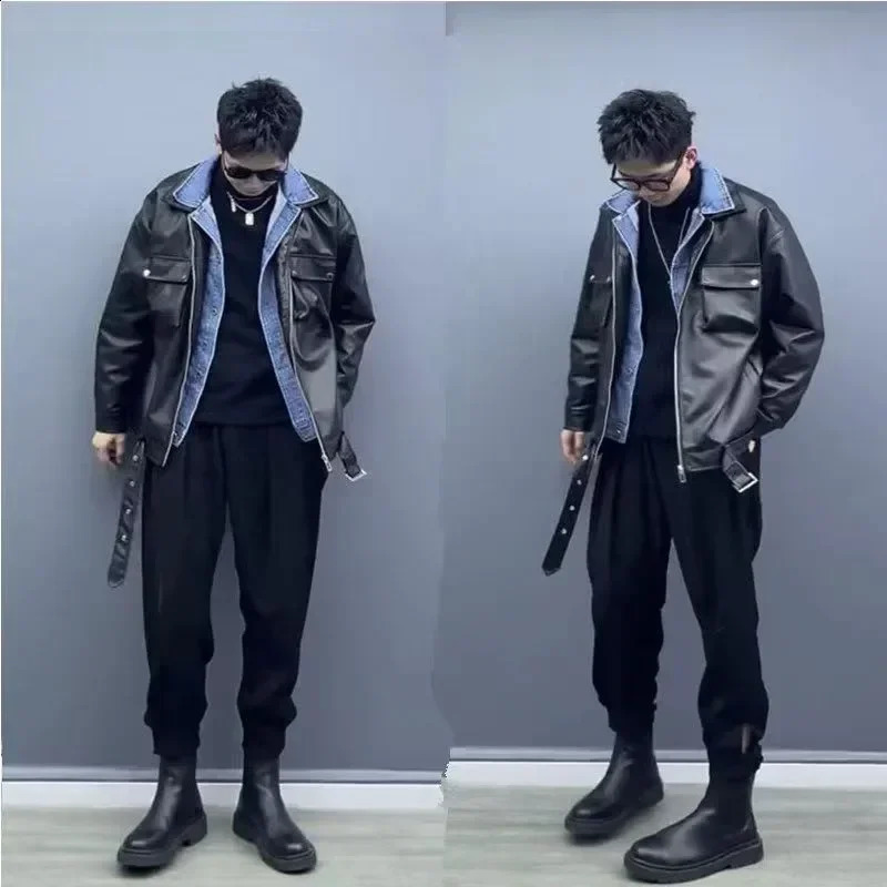 Man Coat Leather In Spring Autumn Jacket for Men Harajuku Joker Clothes Offer Casual Trendy Korean Reviews Many Deals 241230