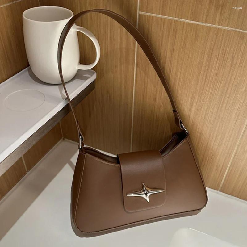 Totes Womens Vintage PU Leather Shoulder Bags 2024 Zipper & Hasp Y2K Small Purse Female Handbags Ladies Underarm