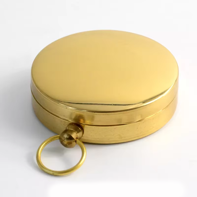 Outdoor brass glow in dark compass for camping