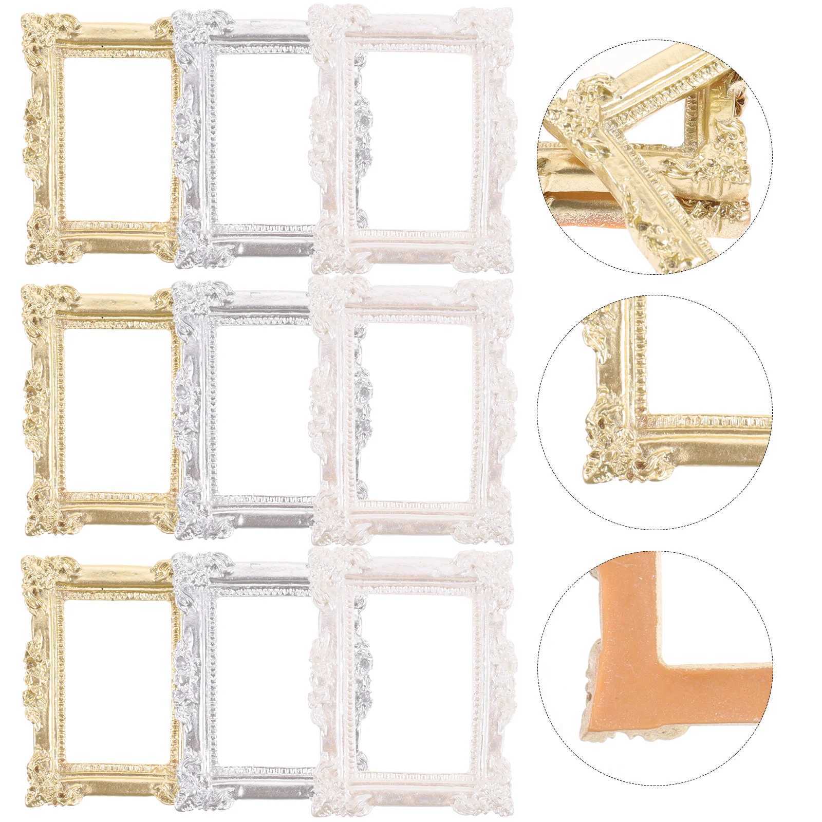 Frames 9 Dollhouse Picture Boxes 1 12 Scale Photo Decoration Miniature Resin Mobile Phone Accessories CL241231 H260306