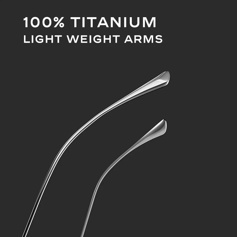 CAPONI Semi-Rimless Mens Glasses Frame Simple Business Pure Eyeglasses UV400 Spectacles J235115 241230