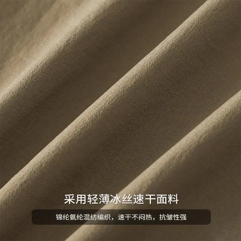 American Work Polo Shirt Mens Preppy Short Sleeved Blouse Summer Oversized Retro Loose Zippered Lapel Shirt T-shirt Top Garment 241230