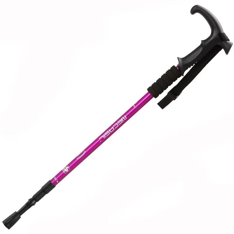 Outdoor Aluminum telescopic hiking trekking poles lightweight adjustable 3 section camping walking stick