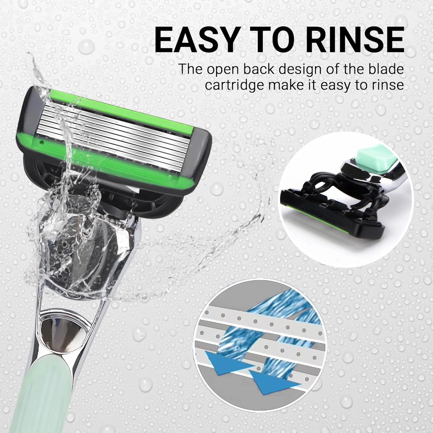 Safety 7-Layer Shaver Set Blade Manual Razor with Replaceable Blades Shaver Resistant Water Wash Shaver Manual Razor 241230