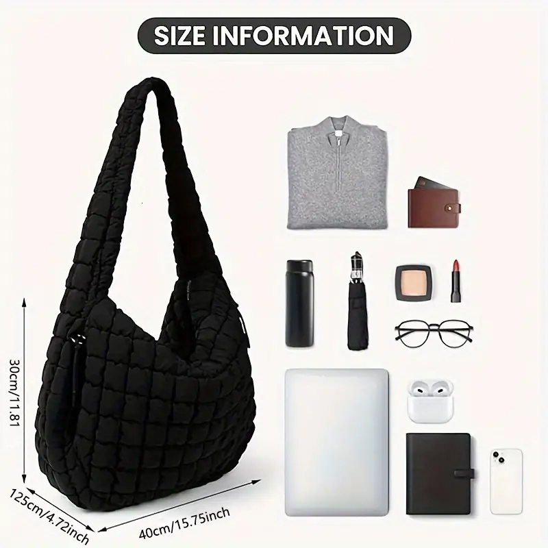 Puffer For Women Soft Puffy Crossbody Large Tote Quilted Carryall Bag Hobo Handbags Puff Purse Satchel bag Shoulder bag