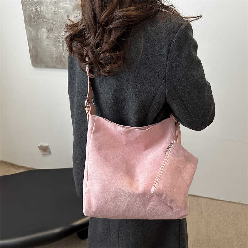 2024 Winter New Trendy Solid Color Soft PU Big Young Style Two piece Set Mother Nylon Casual Single Shoulder Crossbody Bag 241231