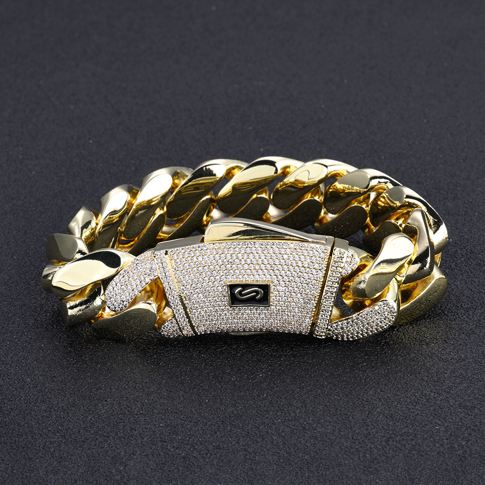 10mm-22mm Custom Hip Hop Shiny Miami Cuban Chain Stainless Steel High Polished Men Jewelry