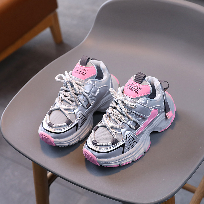Children High Platform Sneakers Fashion Pink Green Girls Shoes Toddler Kids Shoes Happysteps for Boys Thick Sole Sports Tennis Shoes Sizes US5.5C-US6Y