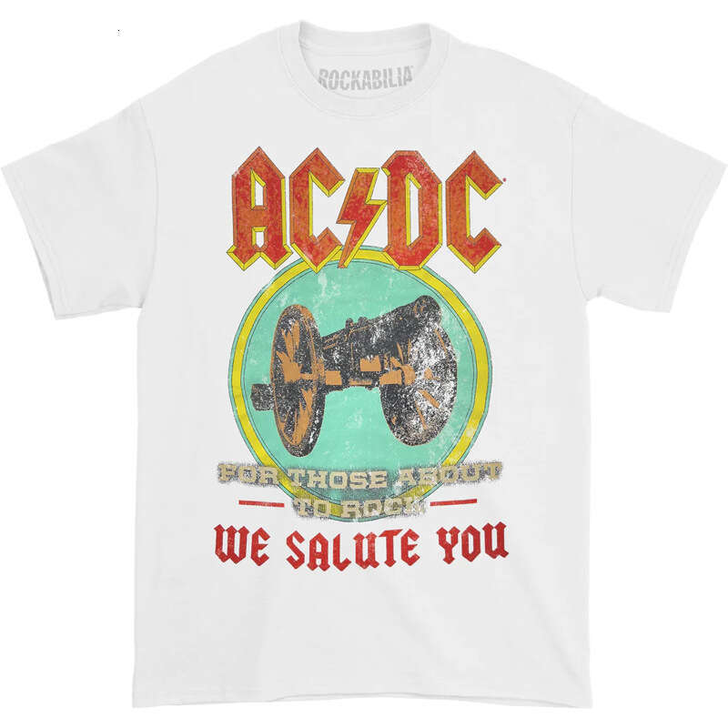 ACDC Band BACK IN BLACK Rock Punk American Vintage High Street Direct Spray Printed T-shirt