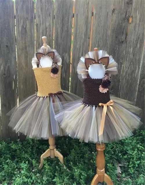 Jungle Lion Par Dress Girl Childrens Animal Halloween Costume with wrist and ankle cuffs Princess Birthday Tutus Childrens Costume W241231