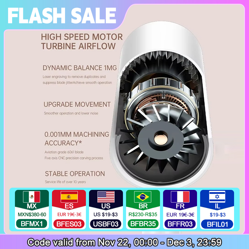 Hair Dryer, High-Speed Electric Turbine Airw, Low Noise, Constant Temperature And Quick Drying, Suitable For Home Salons.