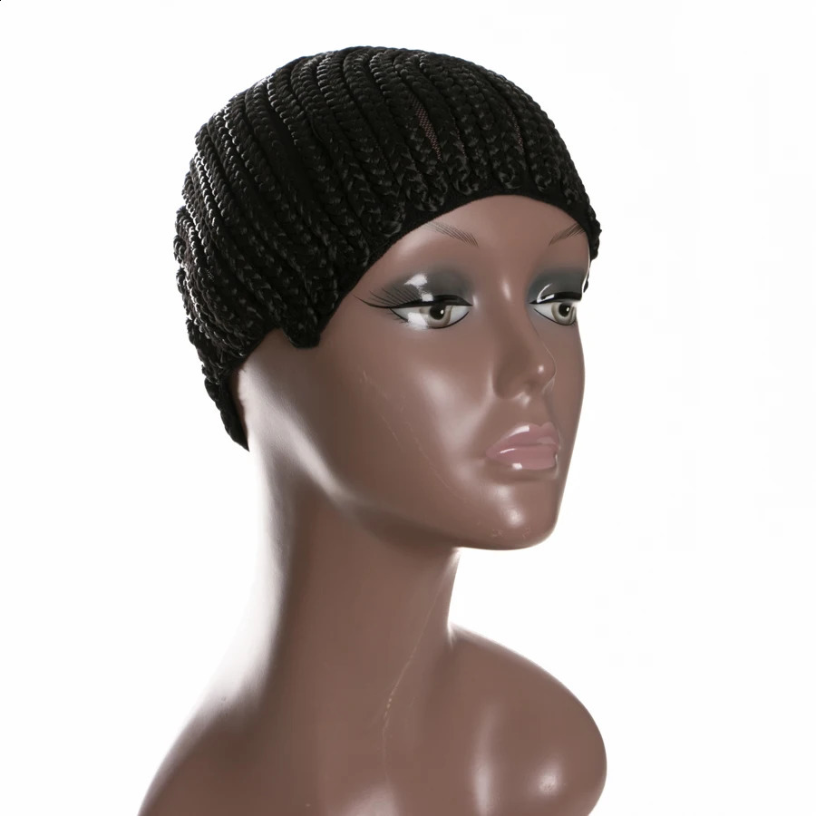 Cornrow Wig Caps For Making Wigs With Adjustable Strap Braided Products 1 piece synthetic Women Hairnets Easycap 241230