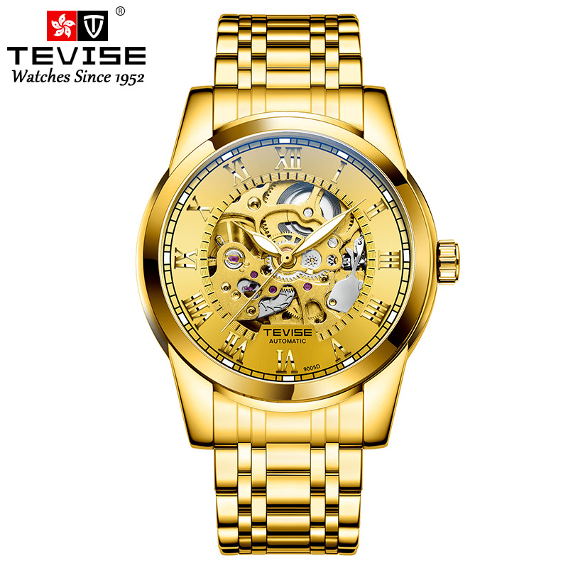 TEVISE Mechanical Watchs Men simple and business style watch with luminous waterproof functions T019 T9005D