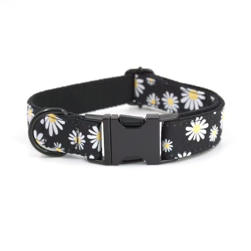 Dog Collars Dog Collars Leash Set ic Presbya Letters Pattern Print Leashes PU Leather Fashion Casual Adjustable Dogs Cats Neck Strap Cute Pet Collar P