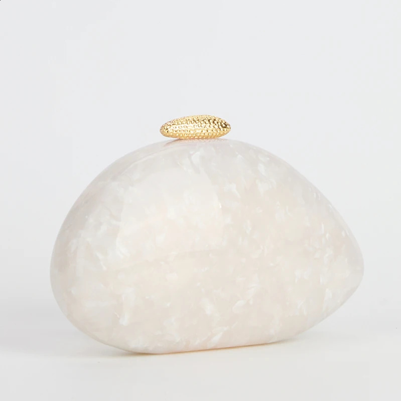 Egg shape Clutch Bag Acrylic purse women wedding evening party cute ivory pearl box purse handbag summer 2025 241231