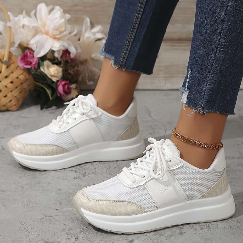 2024 NewWomens Wedge Sneakers Style Lace-up Breathable and Comfortable Running Shoes Casual Thick-soled W omens Vulcanized
