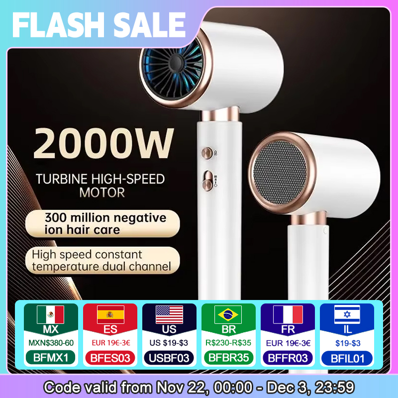 Hair Dryer, High-Speed Electric Turbine Airw, Low Noise, Constant Temperature And Quick Drying, Suitable For Home Salons.