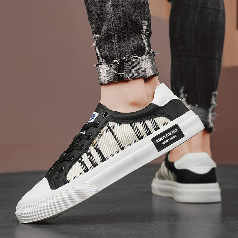 Men Casual Shoes Fashion Low-top Low-Heel Comfort Simple Versatile Outdoor Wear Hiking Triple Black White Free shipping