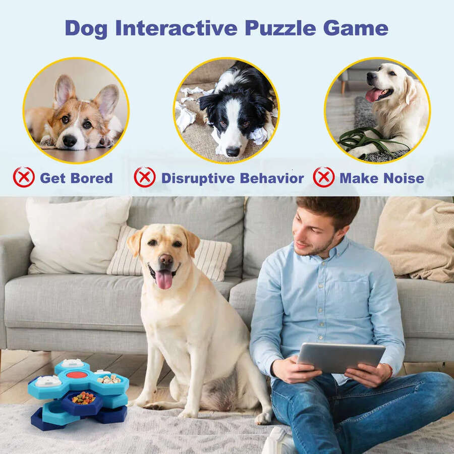Supplies Dog Pet Leakage Feeding Wheel Puzzle Toy Training Soothing Slow Food Plate