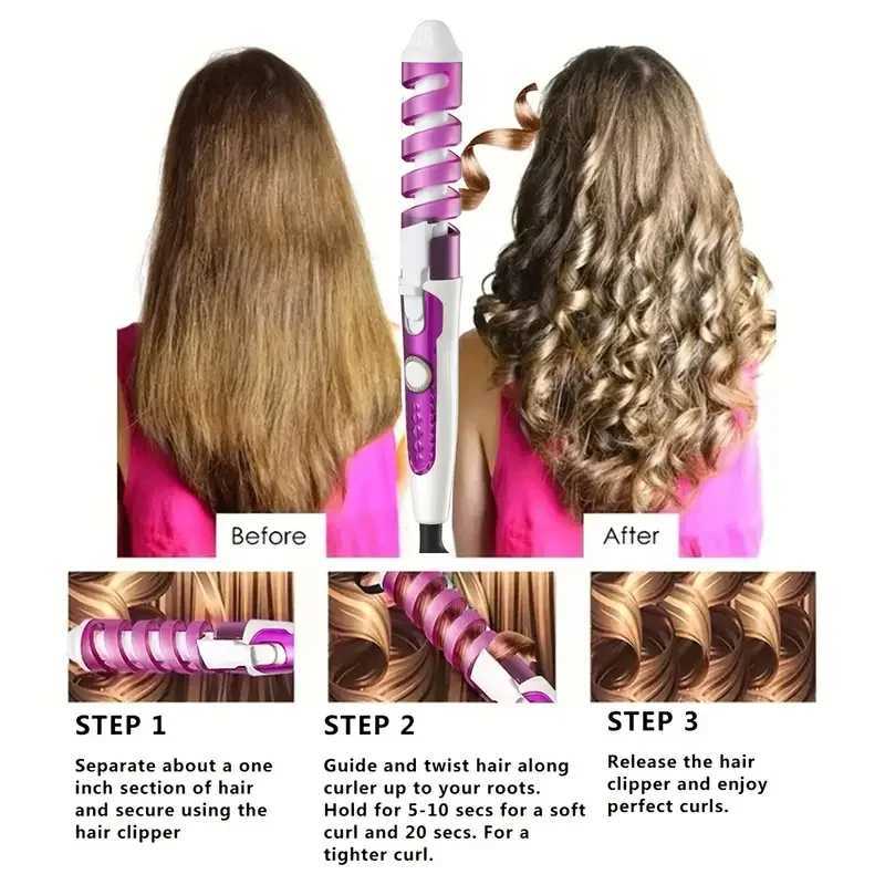 Automatic Spiral Curler Color Curling Product Functional Curling Iron for Home Hairstyling Equipment W241231