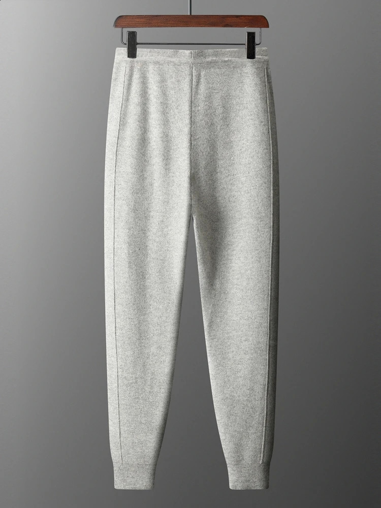 Mens Cashmere Pants Thick Warm 100 Merino Wool Pencil Autumn Winter Smart Casual Trousers Soft Quality Slack 241230