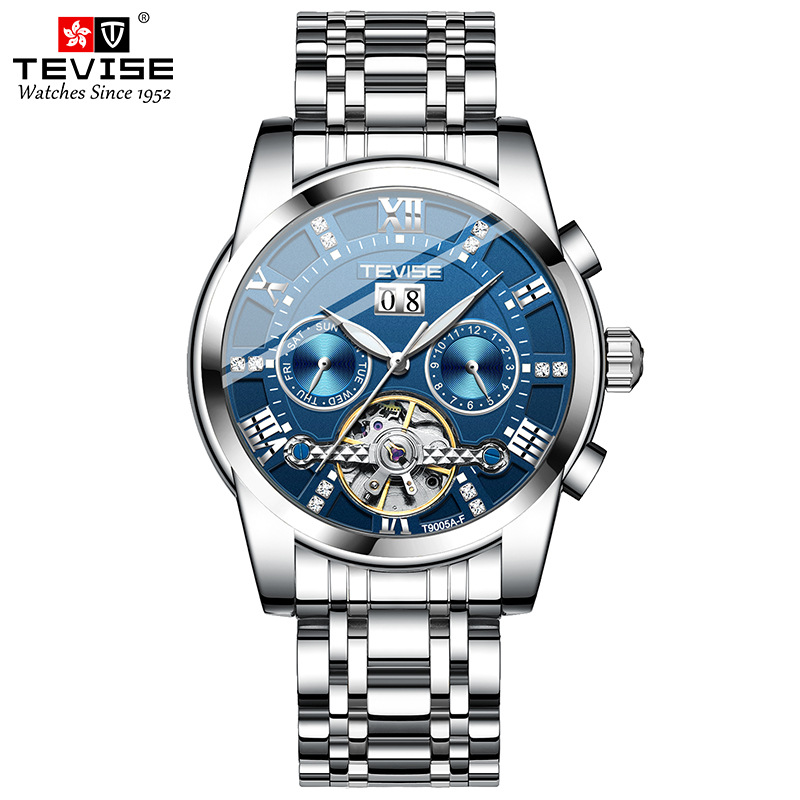 TEVISE Automatic Mechanical Watchs Mens Watch Fashionable Mechanical Watch with Multiple Functions and Waterproof T017
