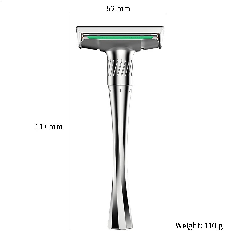 Adjustable Safety Razor With Protective Fins Mens Manual Metal Razors 241230