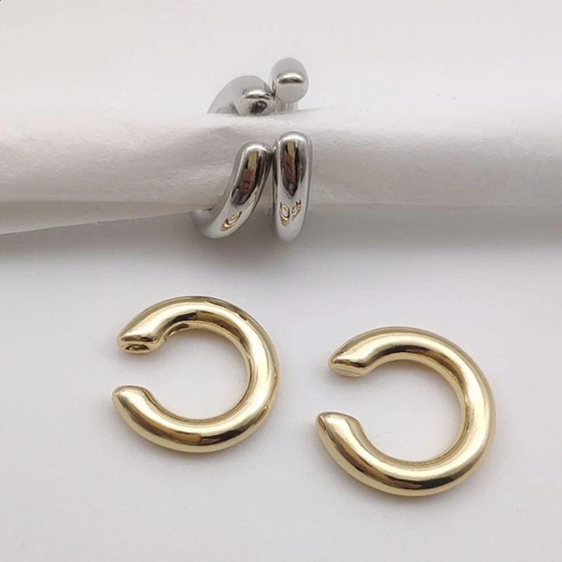 Punk Asymmetric Metal Ear Clip Nonpiercing Earbone Clips Cshaped Ring Minimalist Earrings For Women Fashion Jewelry Gifts 241225